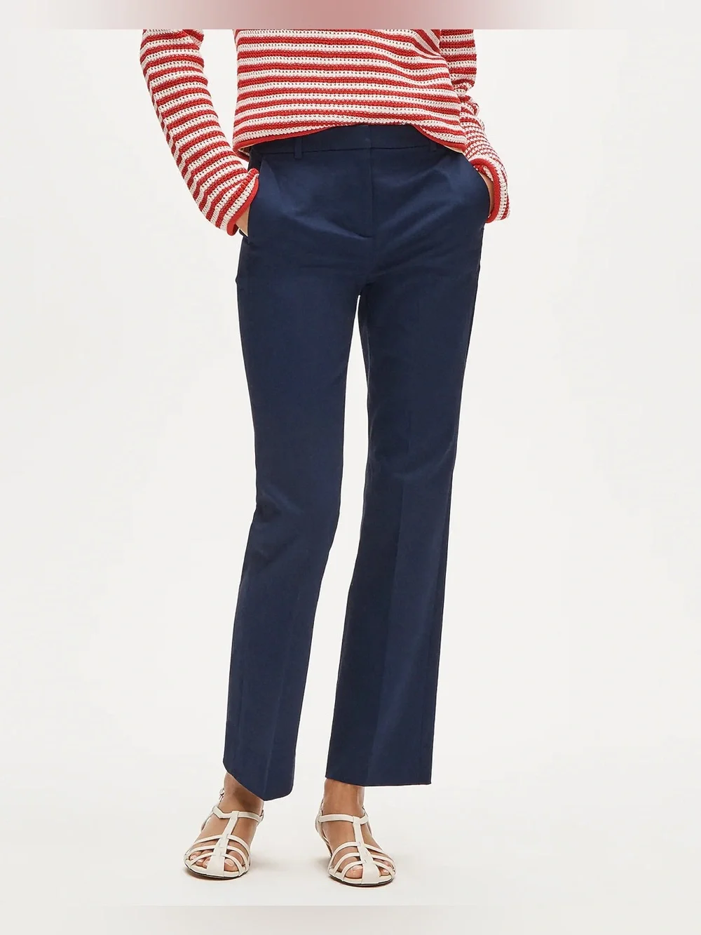 J.Crew Kaya pant in stretch linen blend in deep marina